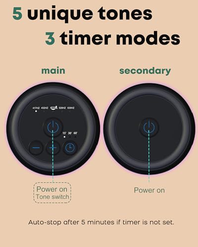 Image of Sound Frequency Instruments, Meditation Tone TWS Machine- Solfeggio Bath Device for Yoga, Mindfulness, Singing Therapy System of Chakra Relaxation and Stress 5 Tones, 3 Timer Modes