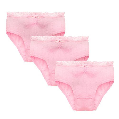 Brix Kids Toddler and Girls Super Soft Turkish Cotton Pink Pointelle Panties. 3 pk