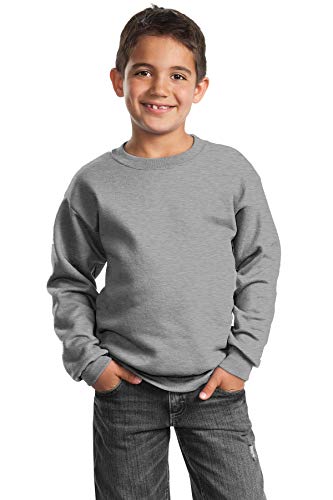 Port & Company Youth Crewneck Sweatshirt, Athletic Heather, Medium