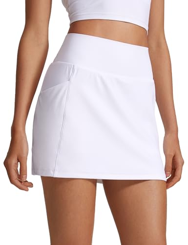CRZ YOGA Butterlift A Line Golf Skirts for Women High Waisted Stretchy Casual Athletic Tennis Skorts with Side Pockets