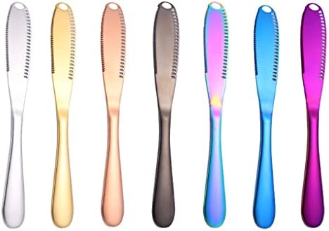 WNDUOKXH 3 In 1 Butter Knife,Stainless Steel Spreader Serrated Edge Butter Spreader Knife,Multifunction Butter Knife For Vegetables, Fruit Cheese, Bread, Jam(Silver)