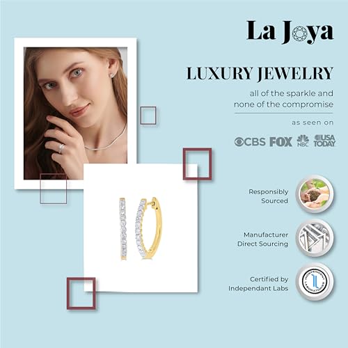 Dangling Lab Grown Diamond Hoop Earrings for Women| 3/4-2 CT. TW. GH Color VS SI Clarity | White or Yellow Gold Plated 925 Sterling Silver Diamond Earring Set2
