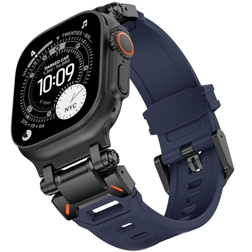 Image of KADES Rugged TPU Sport Band for Apple Watch Ultra 3 /2 /1 49mm, Metal Connectors for Apple Watch Series 11 /10 /SE3 46mm Series 9 /8 /SE2 /7 /6 /SE /5 /4 /3 /2 /1 45mm /44mm /42mm