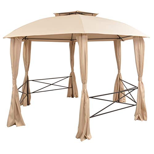 Waterproof Garden Marquee Gazebo - Elegant Hexagonal Wedding Tent with Curtains, 360x265 cm Pavilion for Outdoor Events - Image 3