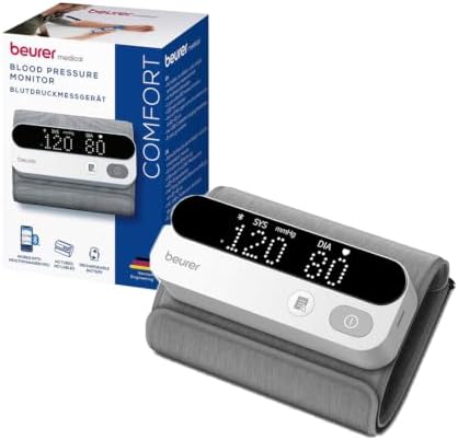 Beurer German Engineering BM 59 Wireless Upper Arm Blood Pressure Monitor I Tube-Free Armband, Bluetooth App ConnectivityI LED Risk IndicatorI Arrhythmia DetectionI Digital BP Machine (22โ42 cm)I 3 Years Warranty