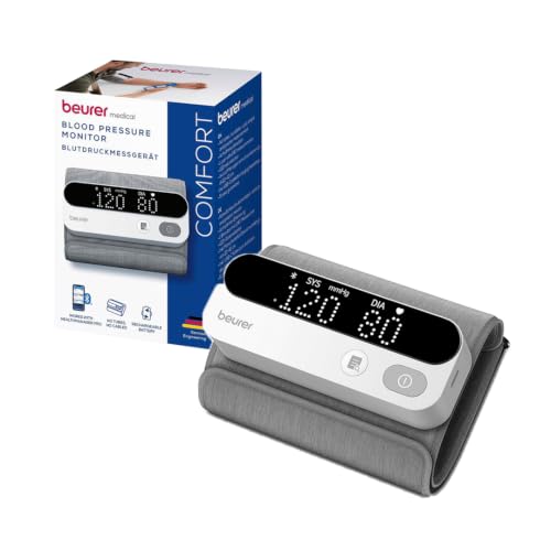 Image of Beurer German Engineering BM 59 Wireless Upper Arm Blood Pressure Monitor, Tube-Free Armband, Bluetooth App Connectivity, LED Risk Indicator, Arrhythmia Detection, Digital BP Machine (22-42 cm)
