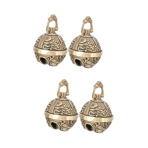 PRETYZOOM 4 Pcs Pattern Bell Vintage Bells Pendant DIY Crafts Pendant Vintage Metal Pendants Bell Charms Small Bells for Crafts Charm Pendant Craft Bells Vintage Bell Pendant DIY Bells Decor