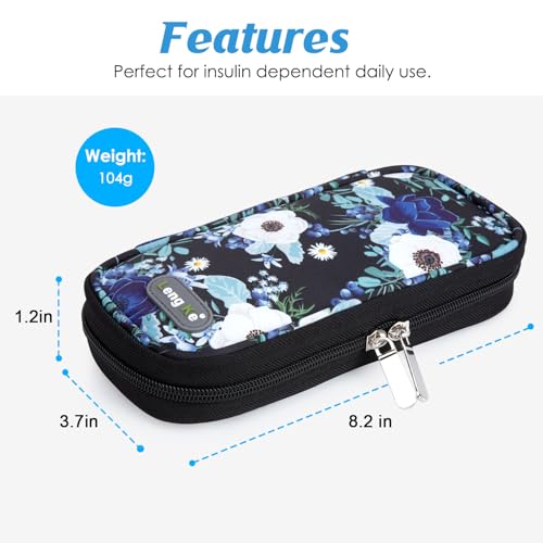 Image of YOUSHARES Insulin Cooler Travel Case - Portable Refrigerated Medicine Case for Insulin Pen, Medication and Diabetic Supplies with 2 TSA Approved Ice Pack