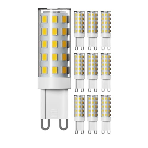 ledscom.de 10 Pieces G9 LED Bulbs, Warm White (2800 K), 3.5 W, 485lm, 3-Step dimmer