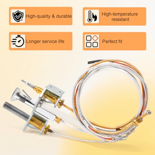 Aibabcue 4021-732 Natural Gas Pilot Assembly Kits for Heat N Glo, Heatilator, Quadrafire Fireplaces, 25660 Pilot Assembly with Thermocouple, Thermopile Replacement Parts