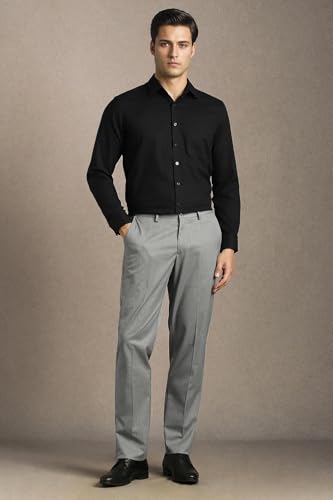 Image of Louis Philippe Men's Regular Fit Everyday Smart Wear Comfort Stretch Work Ready Solid Formal Trouser