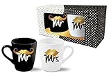 Moderno juego de tazas para parejas viene en una elegante y atractiva caja de regalo que le da a las tazas de café el marco adecuado que mereces.