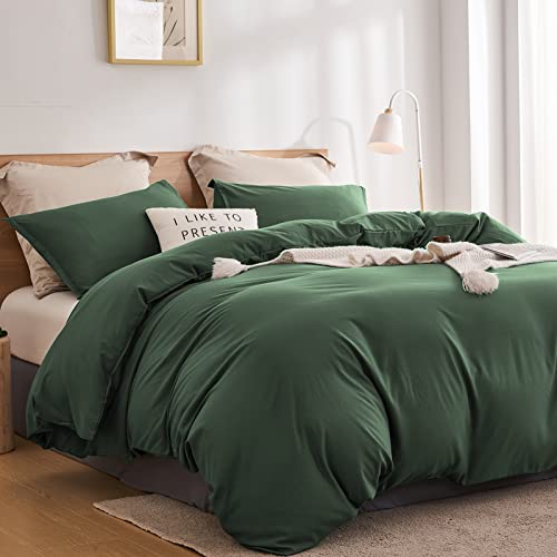 KINMEROOM Green Duvet Cover California King SizeSoft & Breathable Bedding Duvet Cover Set with