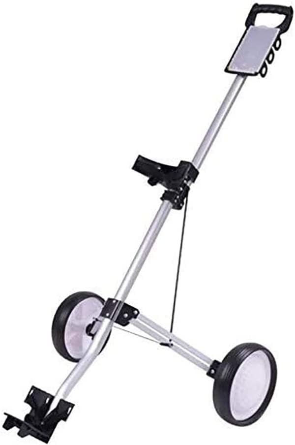 Golf Trolly 2 Wheels Push Pull Golf Cart, Swivel Folding Lightweight Golf Push Cart, Quick Folding and Adjustable Height Foldable Trolley Golf Push Cart Golf