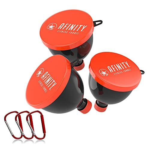Afinity Protein Funnel Keychain â€“ Protein Powder Container - Protein Funnel to go/Perfect for Post Workout Supplements - 3 Pack