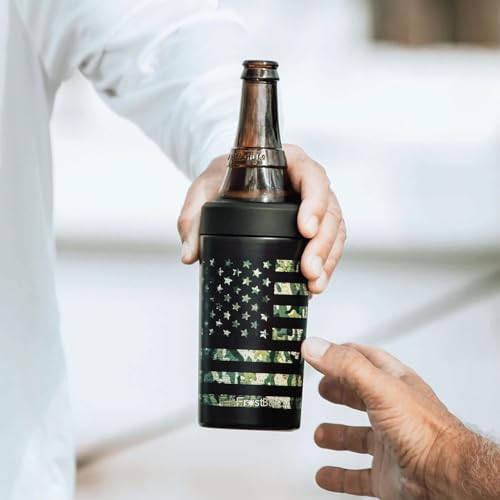 Image of Frost Buddy Universal Buddy Can Cooler - Fits All - For Regular 12 & 16 oz or Slim-Size Bottles - Insulated Double-Walled Stainless Steel (Merica)