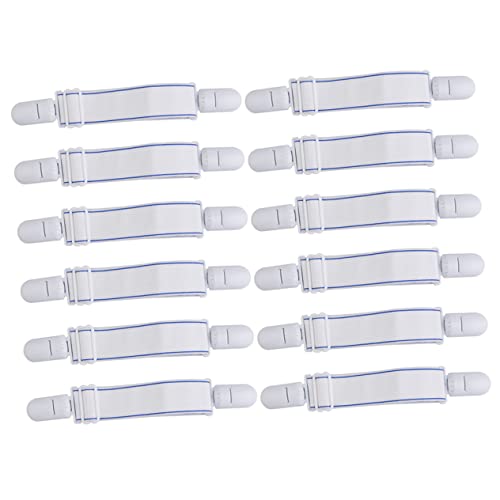 12Pcs Bed Sheet Clip Straps Multi Function Mattress Sheet Holders for Fitted Flat Blankets Comforters Prevents Slippage Easy to Use for All