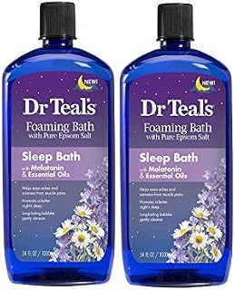 Dr. Teal's Melatonin Sleep Soak with Essential Oil Blend Foaming Bath 34oz Pack