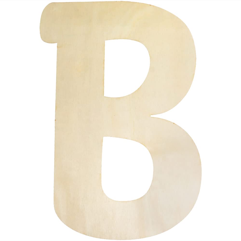 Large Wooden Letters 12 Inch B, Unfinished Wood Letters for Nursery Name