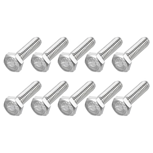 Image of METALLIXITY Hex Head Bolts (1 /4-20 x 1) 20Pcs, 304 Stainless Steel 18-8, Fully Threaded, External Hex Drive, Plain Finish, Hex Head Screw Bolt, Silver