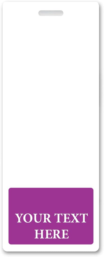 Bulk 20 Pack - Oversized Custom Badge Buddy Vertical - Extra Large Badge Buddies Role I’D Backer Card For Nurses - 2 1/8 X 5 1/2 - Wear with Existing I’D Holder - USA Printed by Specialist ID (Purple)