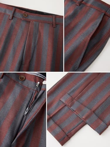 Men's Suits 2-Piece Set Double Breasted Peak Lapel Striped Tuxedo Jacket & Pants for Wedding, Prom, Business 6