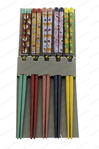 M.V. Trading Co NSI.900285 5 Pair Japanese Chopsticks Gift Set with Many Variety Designs, Bamboo by M.V. Trading