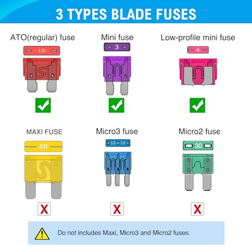 Image of Nilight 306Pcs Automotive Blade Fuse Kit Standard Mini Low Profile | Fuse Assortment with Fuse Puller and Circuit Tester 2A 5A 7.5A 10A 15A 20A 25A 30A 35A Replacement for Cars Trucks SUVs RVs