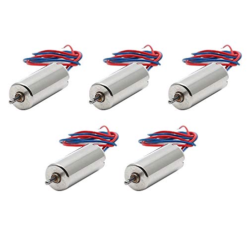 Augiimor 5PCS Coreless Micro DC Motor 7x16mm Mini DC Motors 3.7V 50000RPM Micro Motors for Blade Inductrix Tiny Whoop