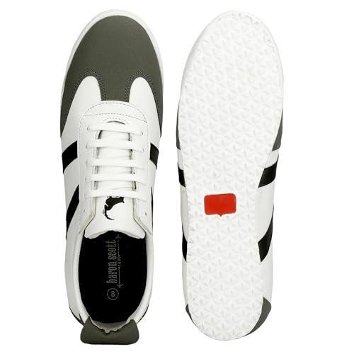 Image of baron scott Men's Casual Flat Sneakers | Faux Leather Lace-Up Shoes for Men | Lightweight TPR Sole with EVA Foam Insole | Comfortable Sneakers for Walking, Travel, Office & Casual Use