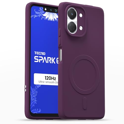 Image of Pikkme Back Cover for Tecno Spark Go 3 Soft Matte Silicone Mag-Safe Design (Mag-Safe Not Support) Camera Protection | Slim Fit Bumper Cover (Purple)