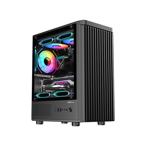 Image of Ant Value VM45 Mid-Tower Computer Case /Gaming Cabinet - Black | Support M-ATX, ITX | Pre-Installed 4 Fans