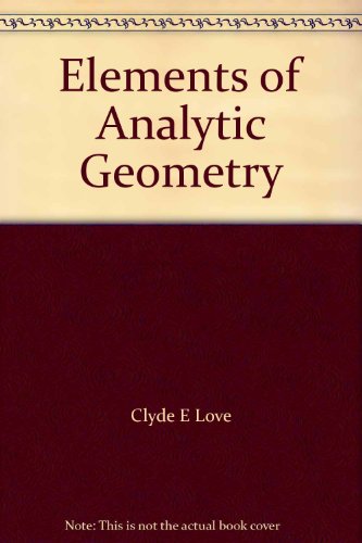 Elements of Analytic Geometry B000EA75NG Book Cover