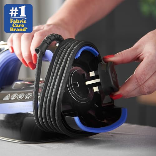 Russell Hobbs Steam Iron [2400W, 200g extra steam boost] EasyStore Pro (opt. temperature for all fabrics, space-saving cable storage, ceramic soleplate, self-cleaning, anti-limescale) 26731