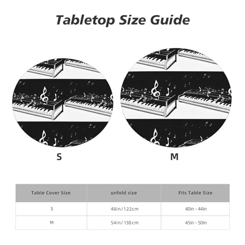 Nappe pour table à manger et extérieur élastique notes de musique