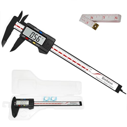 Electronic Digital Caliper and Measuring Tape,6 Inch/150mm Digital Micrometer with Large LCD Screen, Easy Switch from Inch/mm,60 Inch/150cm Measuring Tape for All-Purpose Household