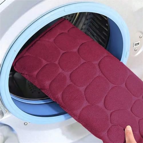 Tapis de bain épais lavable et absorbant texture pierre