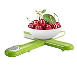CAMRY Kitchen Scale, Travel Food Scale, Digital Folding Weighing Scales, Portable Kitchen Scales for Camping Motorhome,11lb/5kg Units in g/lb:oz, Round LCD Display(Green)