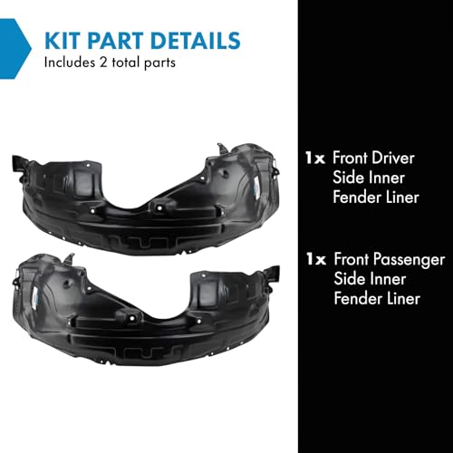 Image of TRQ Front Inner Fender Liner Set Compatible with 2010-2015 Mazda CX-9 MA1248141 MA1248144 MA1249141 MA1249144