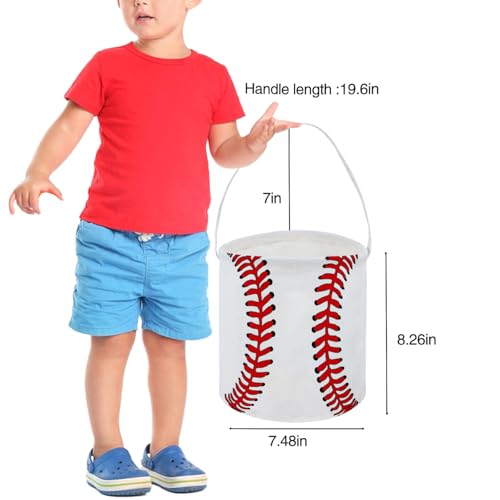 Image of ESSME Kids Basket for Baseball Decor, Boys Baskets, Easter Gifts for Girls and Boys, Easter Basket Empty (Baseball)