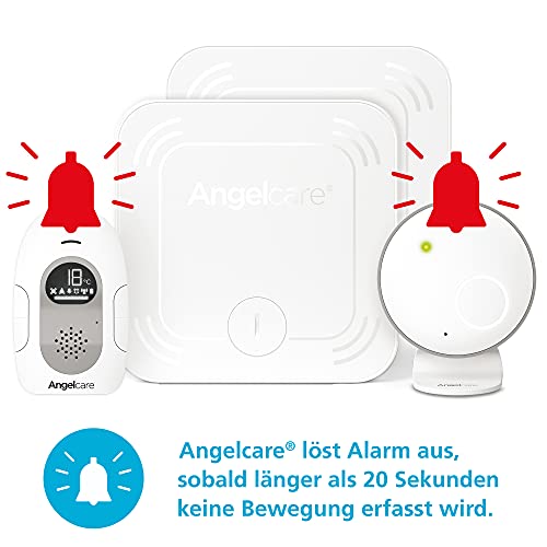 Angelcare SmartSensor Pro 2, 2-in-1 Überwachung: Audio + Bewegung mit Wireless Sensormatten, Raumtemperaturanzeige
