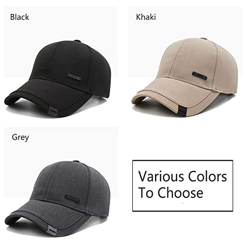 Vintage Cotton Dad Hat With Double Layer Peaks Adjustable Baseball Cap Trendy Trucker Hat For Mens Headwear (Black) #TOP1