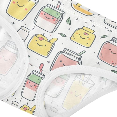ZZKKO Cute Various Drinks Girls Underwear Toddler Panties for Girls Comfort Brief Size 2-8T3