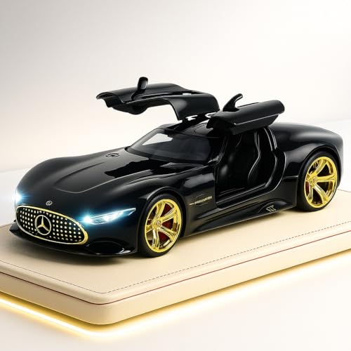 Image of Benz AMG Vision GT Toy Car 1:32 Diecast Metal Model - Pull Back Alloy Car with Openable Doors, Lights & Sound, Premium Collectible Gift for Boys, Men & Cars Lovers (Black)
