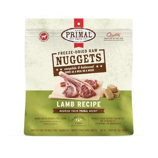 Primal Freeze Dried Raw Dog Food Nuggets, Lamb, Complete & Balanced Meal, Also Use as Topper or Treat, Premium, Healthy, Grain Free, High Protein Raw Dog Food, 14 oz