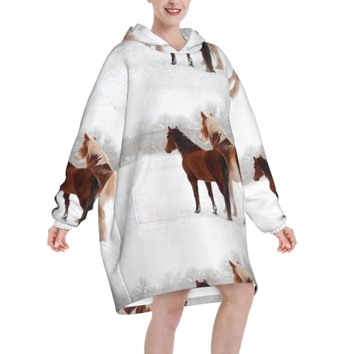 Sweat à capuche couverture cheval pour soirées cocooning canapé - 2