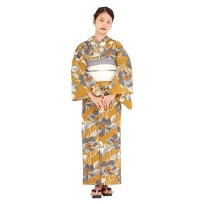 9066☆送料込み❣️ 浴衣 未使用品 5枚 まとめ売り❣️ KIMONOMACHI 浴衣 レディース レトロ 3点 セット「椿 紺」 浴衣