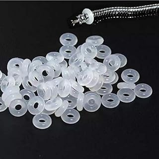 Yitaocity 100Pcs Elastic Rubber Clip Charms Safety Stopper Bead Antiskid Locating O Ring Fit for European Style Charm Bracelets & Necklaces Jeweley DIY Making