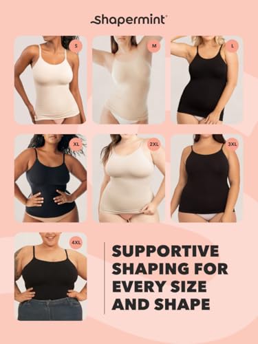 Image of SHAPERMINT Womens Tops - Scoop Neck Cami Body Shaper for Women, Shapewear Tummy Control, Camisole Tank Tops for Women