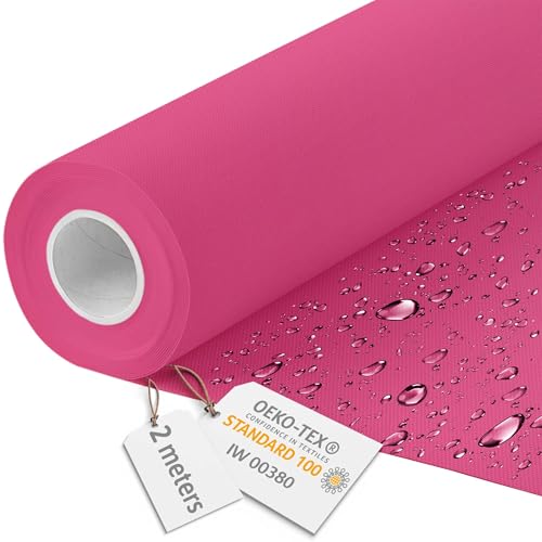 DreamRoots Tela impermeable por metros 600D 220g/m - Tela para tapizar sillas, cojines, sofas - Lona impermeable exterior 160 cm ancho Rose 2M
